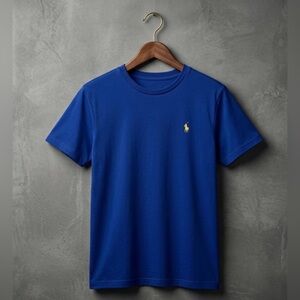 Polo by Ralph Lauren Blue Crew Neck Tee with Yellow Pony size 8